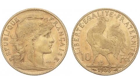 Francia, 10 Franchi 1906 BB+